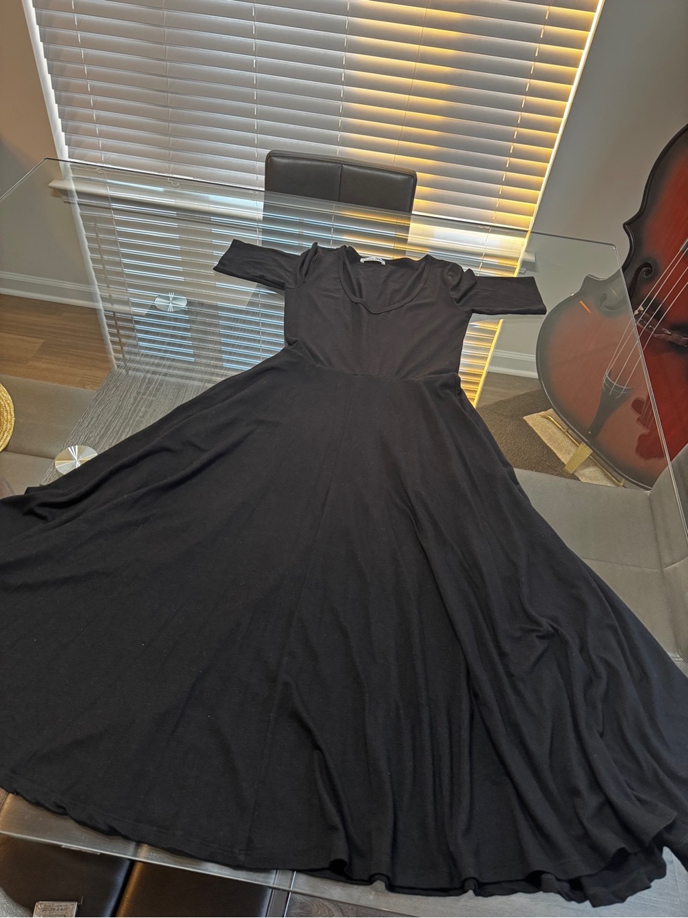 Reformation Black Scoop-Neck Midi Dress - Picture 16 of 17